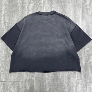 Venta al por mayor ropa de calle diseñador Boxy camiseta personalizada de gran tamaño bordes sin procesar lavado ácido camiseta estampado recortado gráfico camisetas de los hombres - Product Image 2