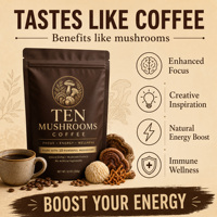 Café aux champignons instantané avec huile MCT, L-théanine, extrait de crinière de lion, boisson adaptogène bien-être sans sucre, marque privée