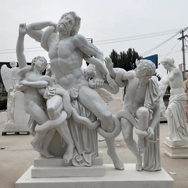 Modern Famous Outdoor Decoration Hand-Carving Greek Large Stone Men Carving Statue Marble Hercules Sculpture For Decor