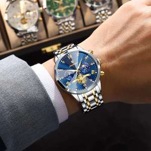 Reloj de Pulsera de Cuarzo Cronógrafo de Acero Inoxidable de Lujo para Hombre Poedagar 938, Resistente al Agua, Luminoso, con Esfera de Aleación de 42 mm - Product Image 4