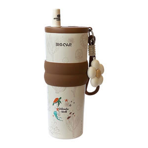 Bigcar Ceramic Insulated Water Bottle 500Ml Portable <b>Travel</b> <b>Cup</b> With Straw For Women Summer 2025 - Product Image 4