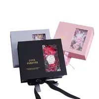 Оптовая продажа 2022, оконная коробка, Подарочная коробка с цветочным принтом на заказ, Подарочная коробка на День святого Валентина с принтом