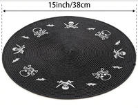 Napperons ronds en PP style dessin animé Halloween 38 cm, résistants à la chaleur, durables et réutilisables pour les fêtes d'automne et d'Halloween