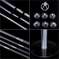Kit de support de ballon colonne de ballon transparente avec 7 bâtons 7 tasses 1 base pour Table Graduation anniversaire bébé douche décorations de fête