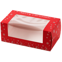 Boîtes à gâteaux carrées écologiques en matériaux recyclés avec fermeture magnétique, fenêtre transparente, impression quadricolore motif bœuf, dossier portable