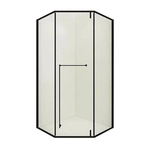 Cabina de Ducha Transparente <span class=keywords><strong>con</strong></span> Diamantes Personalizada, <span class=keywords><strong>con</strong></span> Bisagra Ajustable para Instalación en Paredes Irregulares del Baño - Product Image 2