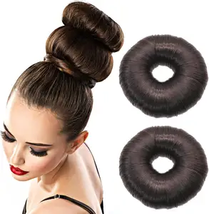 Vendita calda ciambella capelli avvolgere Scrunchie Chignon fibra sintetica capelli con pezzo di capelli strumento per lo Styling dei capelli per le donne