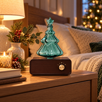 Diffuseur d'huiles essentielles sans eau en verre haut de gamme Noël 2026 – Cadeau de fêtes, aromathérapie, air froid, silencieux, éclairage LED artistique