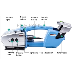 Herramienta de flejado eléctrica portátil semiautomática de alta calidad con batería de plástico para cintas de alimentos, bebidas, motores y PLC - Product Image 4