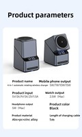 Chargeur sans fil magnétique 3-en-1 rotatif 2026 de pointe 15W à charge rapide avec support pliable et horloge 4-en-1 pour téléphones, montres et écouteurs