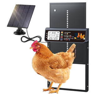 Puerta Automática para Gallinero, Moderna, Impermeable, con Pantalla LCD Grande, Control Remoto por Aplicación WiFi, Temporizador, Alimentada por Energía Solar y Batería de Aluminio - Product Image 1