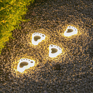 Luz <span class=keywords><strong>de</strong></span> suelo con huella <span class=keywords><strong>Solar</strong></span> para exteriores, decoración impermeable para jardín, Villa, patio, Lámpara decorativa para césped - Product Image 1