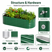 Kit de jardinière surélevée en métal galvanisé SEEYES, grande jardinière extérieure pour légumes, boîte de plantation en acier ondulé, fabrication OEM ODM