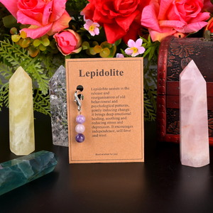 Cartes de guérison en cristal naturel, cartes porte-clés en perles pour cadeau - Product Image 4