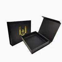 Offre Spéciale impression personnalisée de luxe noir bijoux cadeau collier boîte en carton montres magnétiques boîte d'emballage