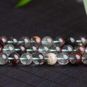 2023 nouvelles perles rondes en vrac lisses en gros <span class=keywords><strong>chlorite</strong></span> <span class=keywords><strong>Quartz</strong></span> <span class=keywords><strong>vert</strong></span> cristal fantôme - Product Image 1