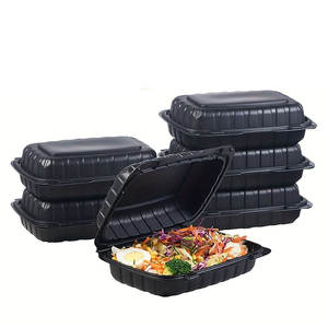 Contenedor de Alimentos Desechable de Plástico con Tapa, Apto para Microondas, de 3 Compartimentos y 30 oz, para Comida para Llevar, Hamburguesas y Kits de Comida - Product Image 1