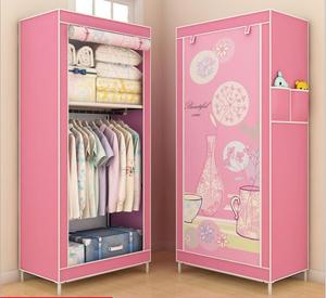 Novo simples móveis para casa não-tecido de tecido, tubo de aço, pendurado, roupas, armário, roupeiro - Product Image 6