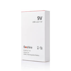 USB Li-Ionen 9V Batterie mit Geringer Selbstentladung, 4 Jahre Haltbarkeit, 4 LEDs, 7,4V 500mAh mit Ladekabel - <span class=keywords><strong>2</strong></span> Stück (1er Pack) - Product Image 6