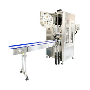 Máquina aplicadora de etiquetado de envoltura de etiquetas de manga retráctil de película de PVC de calor de botella PET de bebida de agua Mineral automática - Product Image 1