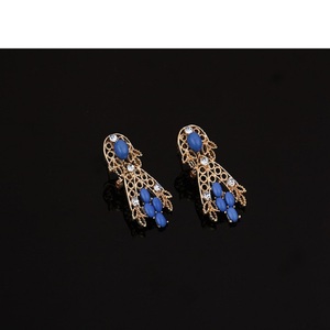 Ensembles de bijoux africains de mode pour femmes en résine bleu pendentif déclaration de luxe saoudien plaqué or 18 carats Dubai mariage ensemble de bijoux de mariée - Product Image 5