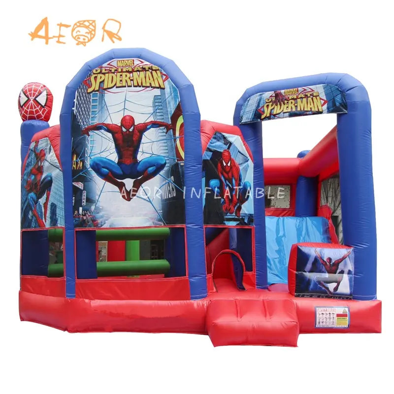Spiderman Istana Tiup dan Perosotan Anak-anak, Balon Kombo