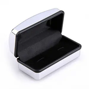 Silver&Black Color Men Cuff Links Velvet Packing Gifts Boxes Custom Luxurious Jewelry Tie Clip Brooches Pins Display Box