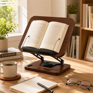 ออกแบบใหม่เพื่อความสบาย สร้างขึ้นเพื่อการใช้งานตลอดชีวิต แท่นวางหนังสือ MDF ระดับพรีเมียม ปรับความสูงได้ รองรับอย่างมั่นคง ดีไซน์ตามหลักสรีรศาสตร์ สีดำ - Product Image 2