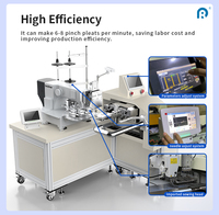 Machine à plisser les rideaux industrielle professionnelle, entièrement automatique, motorisée, à 2 ou 3 pinces, à lit plat, pour rideaux à chaîne
