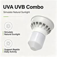 Ampoule LED UVA UVB 3W pour reptiles Petpetzone, base E26/E27, spectre complet, verre, éclairage de terrarium écologique