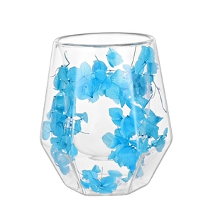 Tazza Resistente al Calore all'Ingrosso, Bicchiere in <span class=keywords><strong>Vetro</strong></span> a Doppio Strato, Tazza da Caffè in <span class=keywords><strong>Vetro</strong></span> a Doppia Parete <span class=keywords><strong>con</strong></span> <span class=keywords><strong>Fiori</strong></span> Secchi - Product Image 6