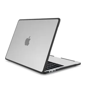 Yüksek kaliteli All-köşe kenar yumuşak TPU buzlu çizilmeye dayanıklı PC darbeye dayanıklı sert kapak Macbook Air Pro için 13 14 16 inç kılıf