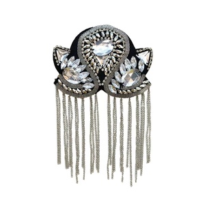 Applique Ricamata a Forma di Pentagramma <span class=keywords><strong>con</strong></span> Paillettes e Nappe, Distintivo da Spalla Fatto a Mano per Abbigliamento da Palcoscenico - Product Image 5