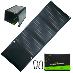 Panneau solaire pliable sur mesure 25W, chargeur 5V, batterie solaire avec sac de transport compact pour le camping en plein air - Product Image 1