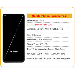 Conjunto de Display de Telefone Móvel Infinix Hot 9 TFT LCD com Telas Internas/Externas e Estrutura (Garantia de 3 Anos) - Product Image 5