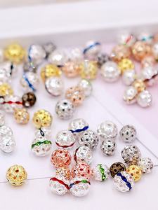 เครื่องประดับหมวกดอกไม้พร้อมลูกบอลประดับเพชรและสร้อยข้อมือแบบเย็บติด วัสดุแก้ว ประดับด้วยเพชรเม็ดเล็ก - Product Image 6