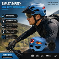 Casque de vélo durable en PC EPS DUAL, certifié CE, pour adultes, VTT, visière magnétique, LED rechargeable, protection de sécurité, casque de route