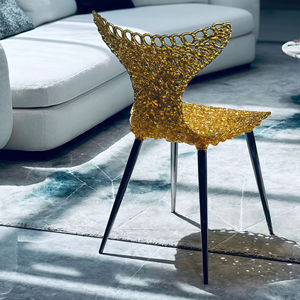 批发现代奢华闪光优雅冰堆叠光纤餐椅亚克力水晶透明家庭办公活动婚礼 - Product Image 5