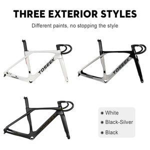 Cadre de vélo de route en carbone TOSEEK 700C*32C, frein à disque, câblage interne complet, axe traversant BBT47, cadre de vélo de route léger - Product Image 4