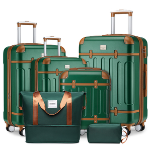 Maleta Rígida Vintage Unisex, Bolsas <span class=keywords><strong>de</strong></span> <span class=keywords><strong>Viaje</strong></span> <span class=keywords><strong>de</strong></span> Nuevo Estilo, Equipaje <span class=keywords><strong>de</strong></span> Mano Beige Expandible para la Escuela, la Familia y Vacaciones - Product Image 3