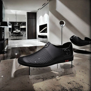 รองเท้าหนังผู้ชายแบบสวม สีพื้น ลำลอง สำหรับฤดูร้อนและฤดูใบไม้ร่วง พื้นยาง แบบเรียบ ใส่ขับรถ สไตล์มินิมอล แบบโปร่ง - Product Image 3