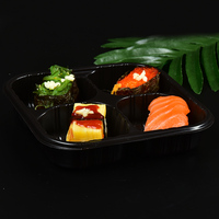 Minxing Einweg-Vierfach-Tablett aus PP-Kunststoff Quadratische Form Modell MX-R-38 für Sushi, Hamburger, Kartoffelchips