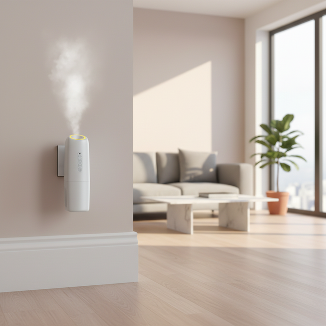 Plug in Wall Waterless Essential Oil Diffuser with LED Light App-Controlled Eco-Friendly Aroma Scent Diffuser for Home