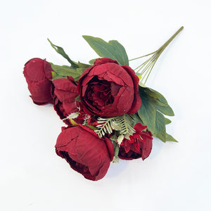 Prix de gros Nouveau design 9 têtes de pivoine artificielle en soie et bouquet de fausses pivoines colorées pour la décoration de mariage et d'événements - Product Image 5