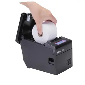 Hoin Printer POS Termal USB 58Mm, Alat Besar Pendukung Pemuatan Kertas Diameter Besar