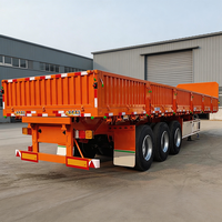 Semi-remorque plateau à 3 essieux de 40 pieds et 40 tonnes, à parois latérales, pour un transport de marchandises efficace, directement de l'usine