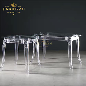 Tùy Chỉnh Hiện Đại Sang Trọng Rõ Ràng Minh Bạch Acrylic Hình Chữ Nhật Tiệc Cưới Thủy Tinh Hàng Đầu Bàn Đám Cưới Cho Tổ Chức Sự Kiện - Product Image 2