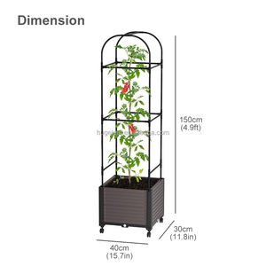 Système de jardinage réutilisable, cage à tomates auto-arrosante surélevée, bac à jardin surélevé, jardinière avec roues - Product Image 2