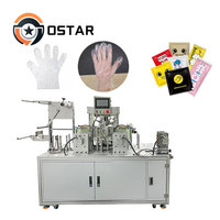 Machine d'emballage automatique de gants en plastique jetables, machine à plier les gants alimentaires en PE, machine à gants