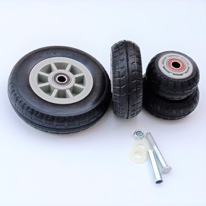 Flat Heavy-Duty Industrial Caster Wheels Rubber Tread Ball Bearing M10×25mm Bolt Hole Type Wear Resistant Gray - Product Image 4